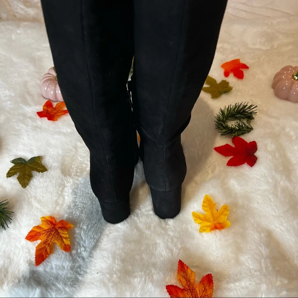 GIANNI BINI knee High Black Suede Boots.  #45